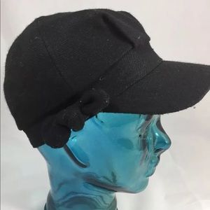 2/$20 Joe Fresh Derby Kid Girl  Hat Black Bow Ribbon Sz 4-5 Lined